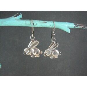 Sterling Rabbit Earrings Vintage Silver Bunny